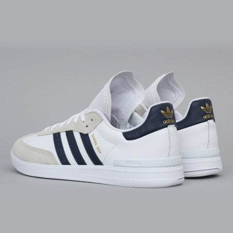 Adidas Samba ADV Shoes Footwear White / Collegiate Navy / Metallic Gold ...