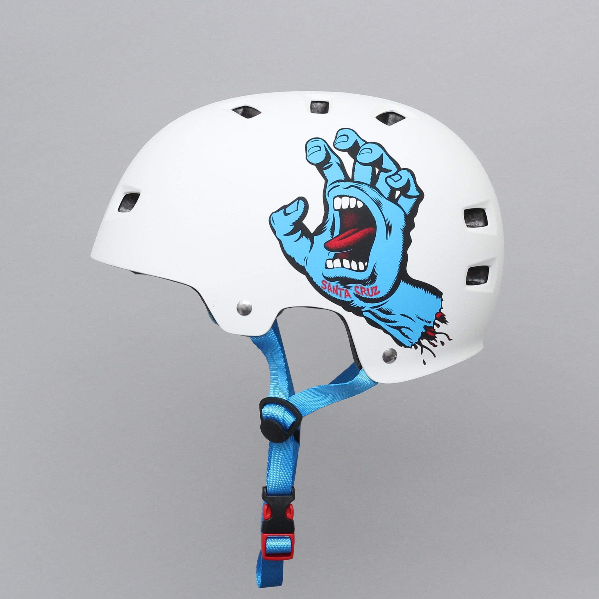 Bullet X Santa Cruz Screaming Hand Helmet Matt White Slam City