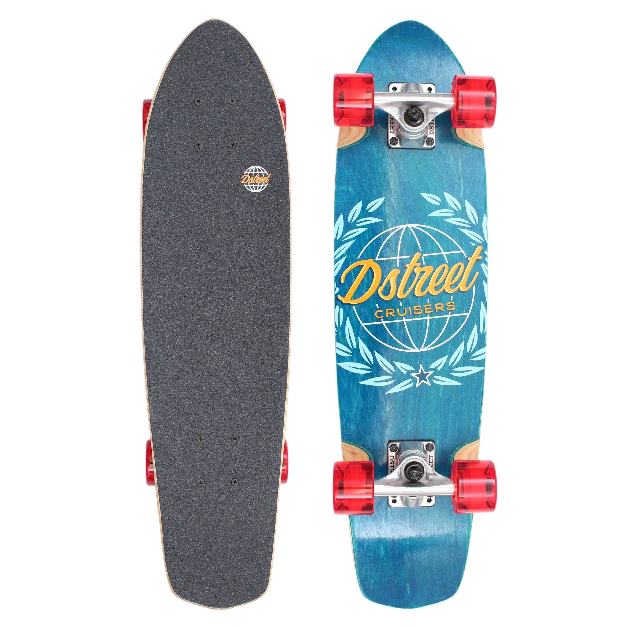 D Street 28 Atlas Complete Skateboard Cruiser Blue