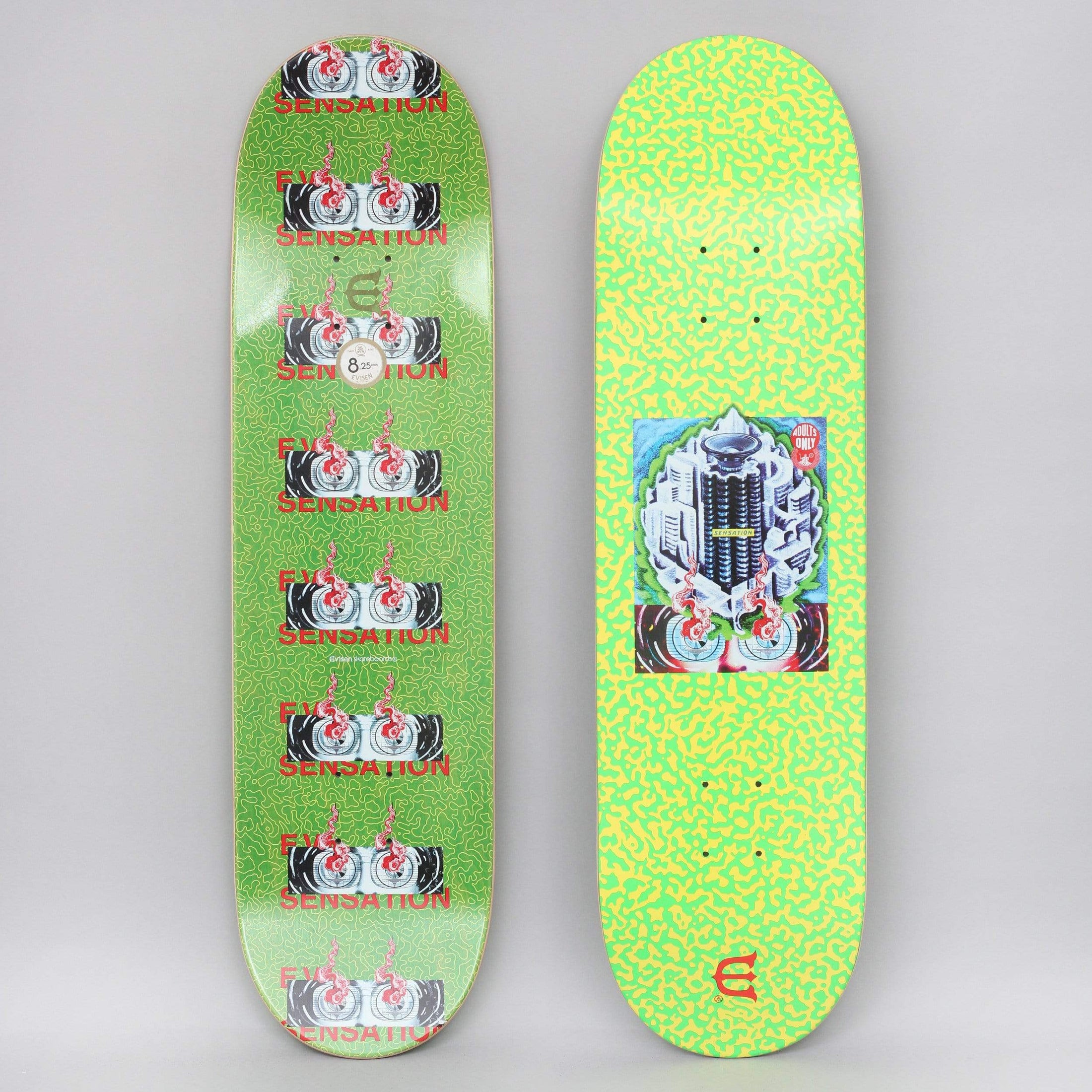 Evisen 8.25 Club W Skateboard Deck Safety Green