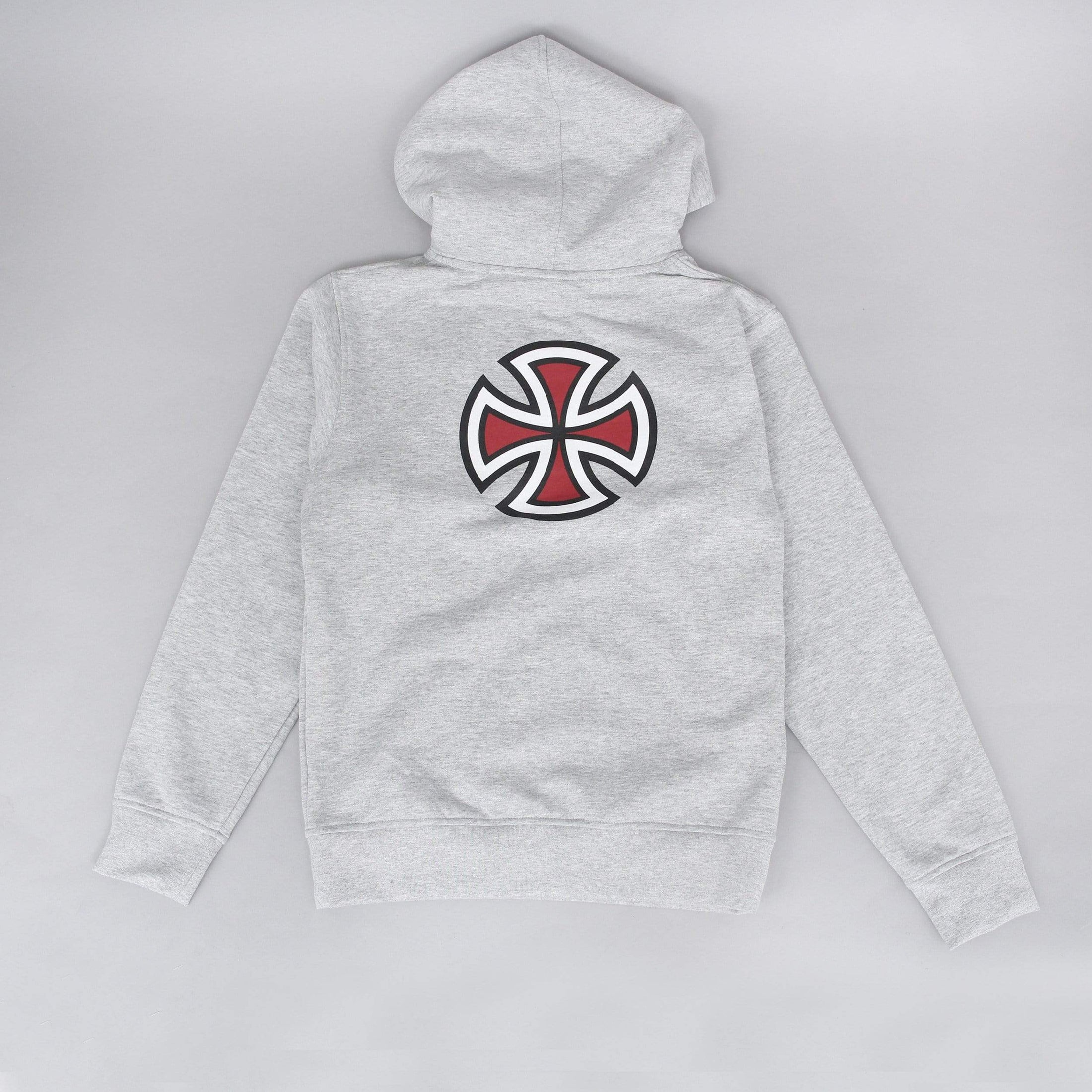 Independent Bar Cross Kids Hood Heather Grey