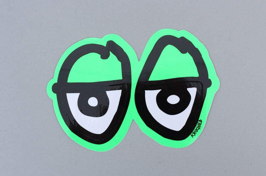 Krooked Diecut Eyes Sticker Green