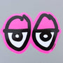 Krooked Diecut Eyes Sticker Pink