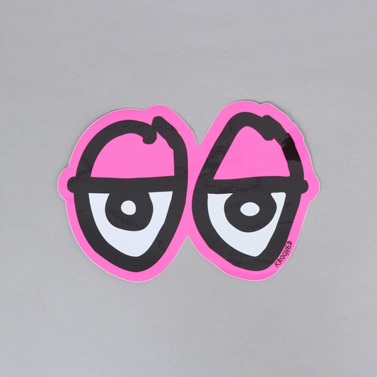 Krooked Eyes Diecut Large Sticker Pink