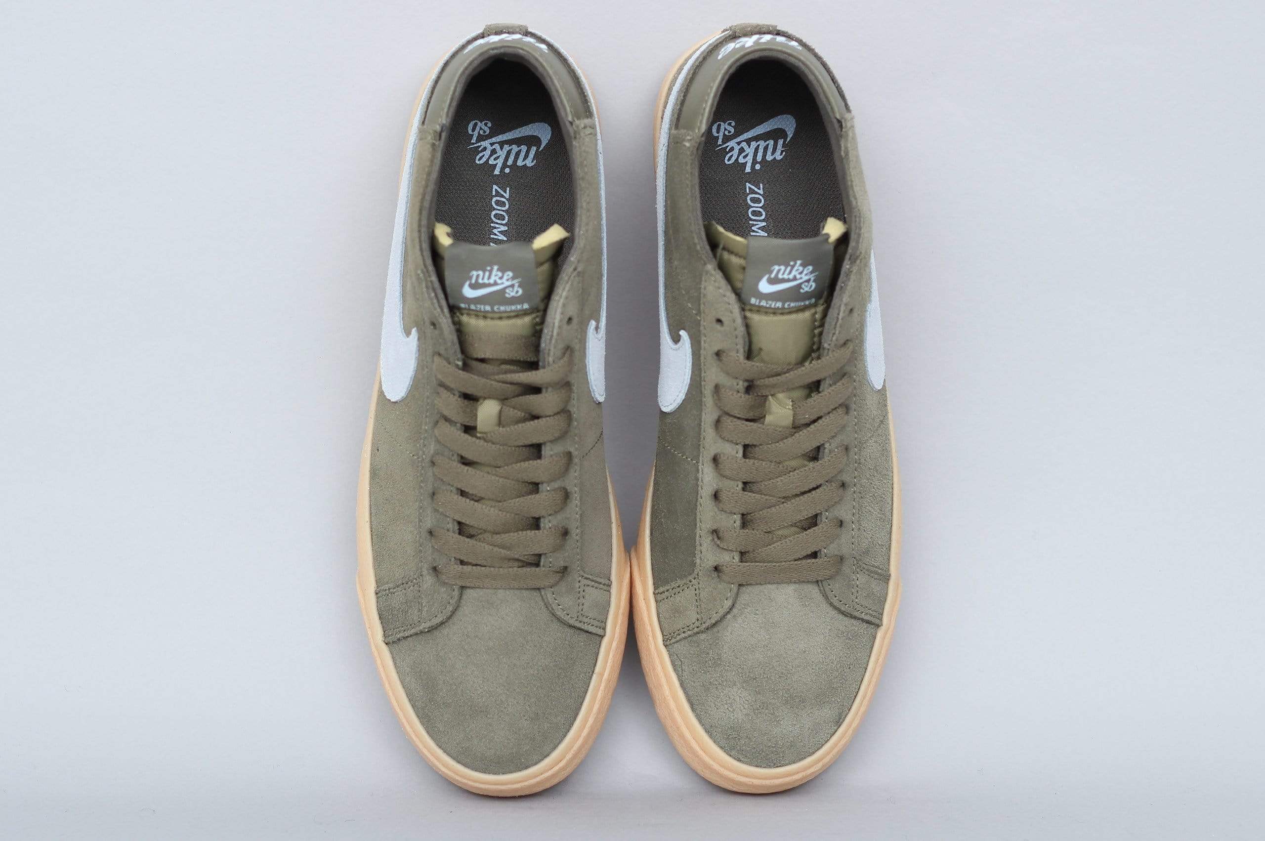 Nike SB Blazer Chukka Shoes Medium Olive Gum Light Brown Light Arm Slam City Skates