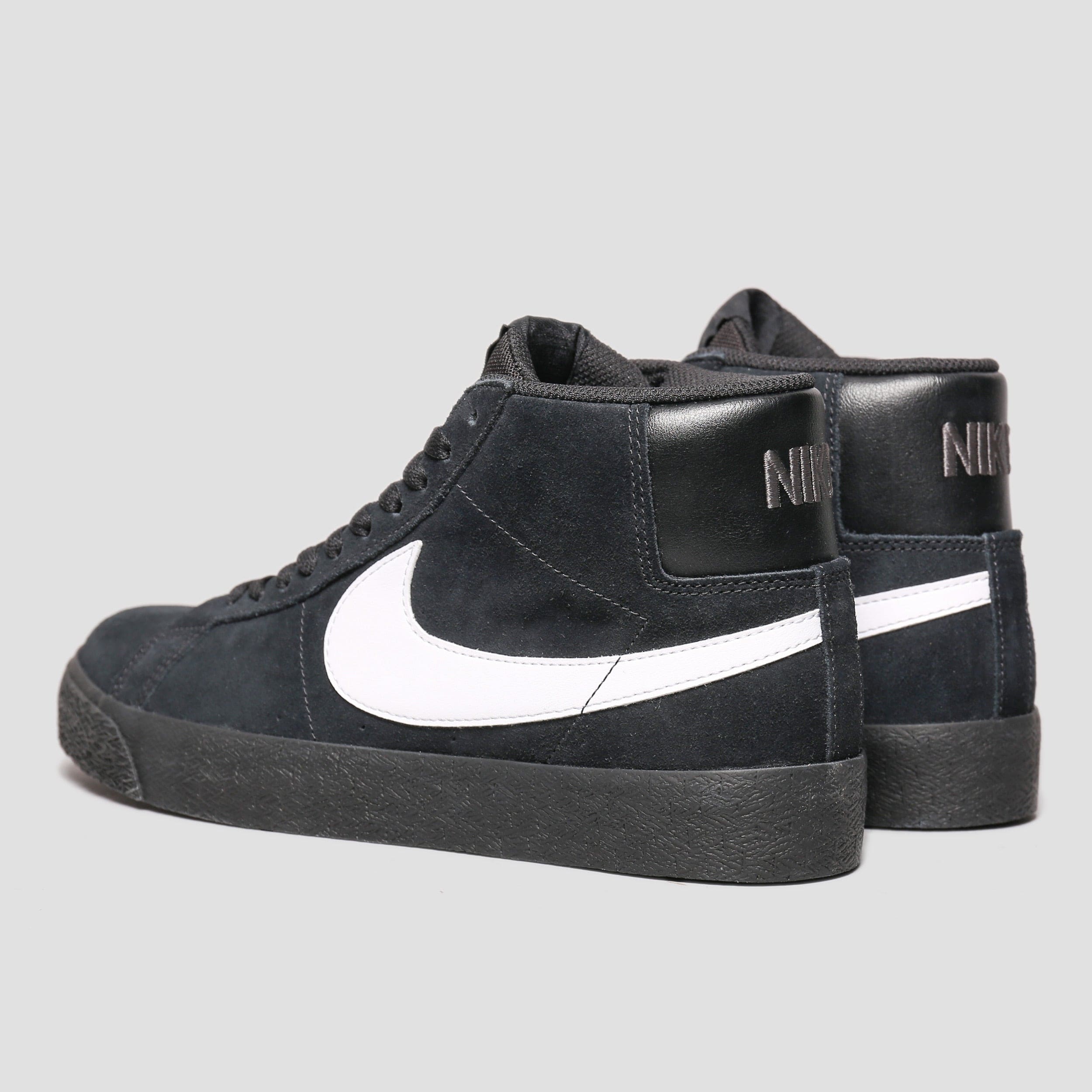 Nike sb blazer black best sale white high