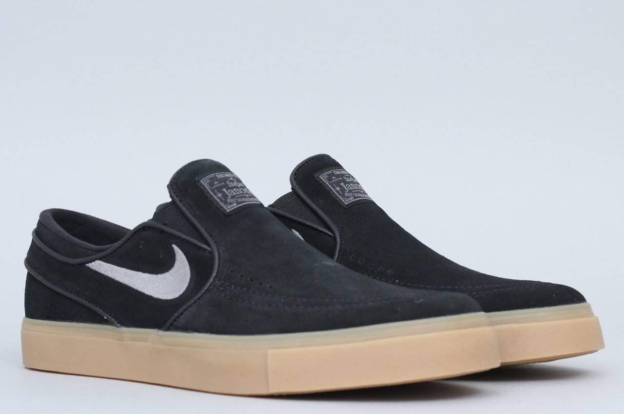 Nike SB Stefan Janoski Slip Shoes Black Gunsmoke Gum Light Brown