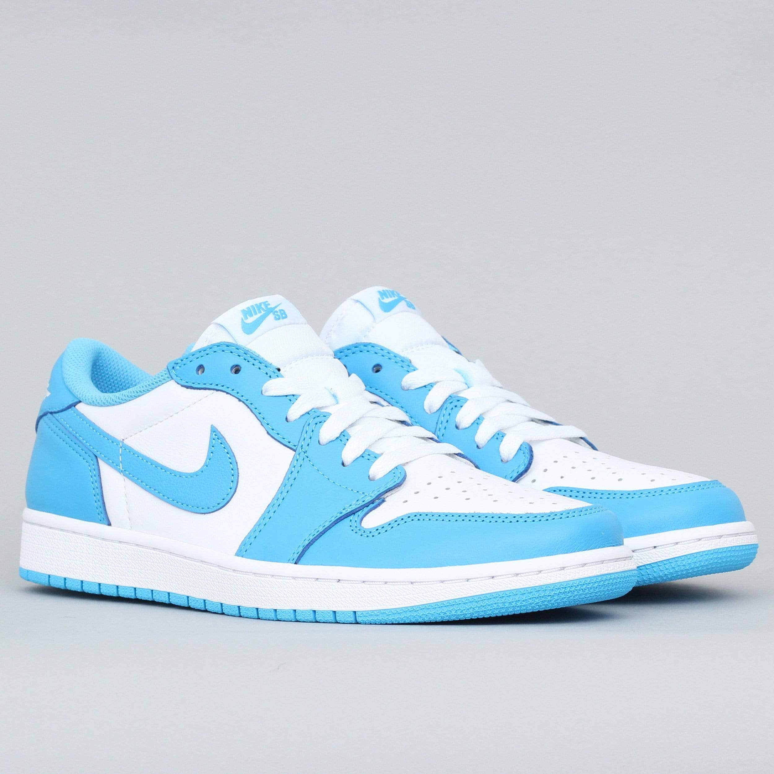 Photos of Nike SB Air Jordan 1 Low QS Shoes Dark Powder Blue