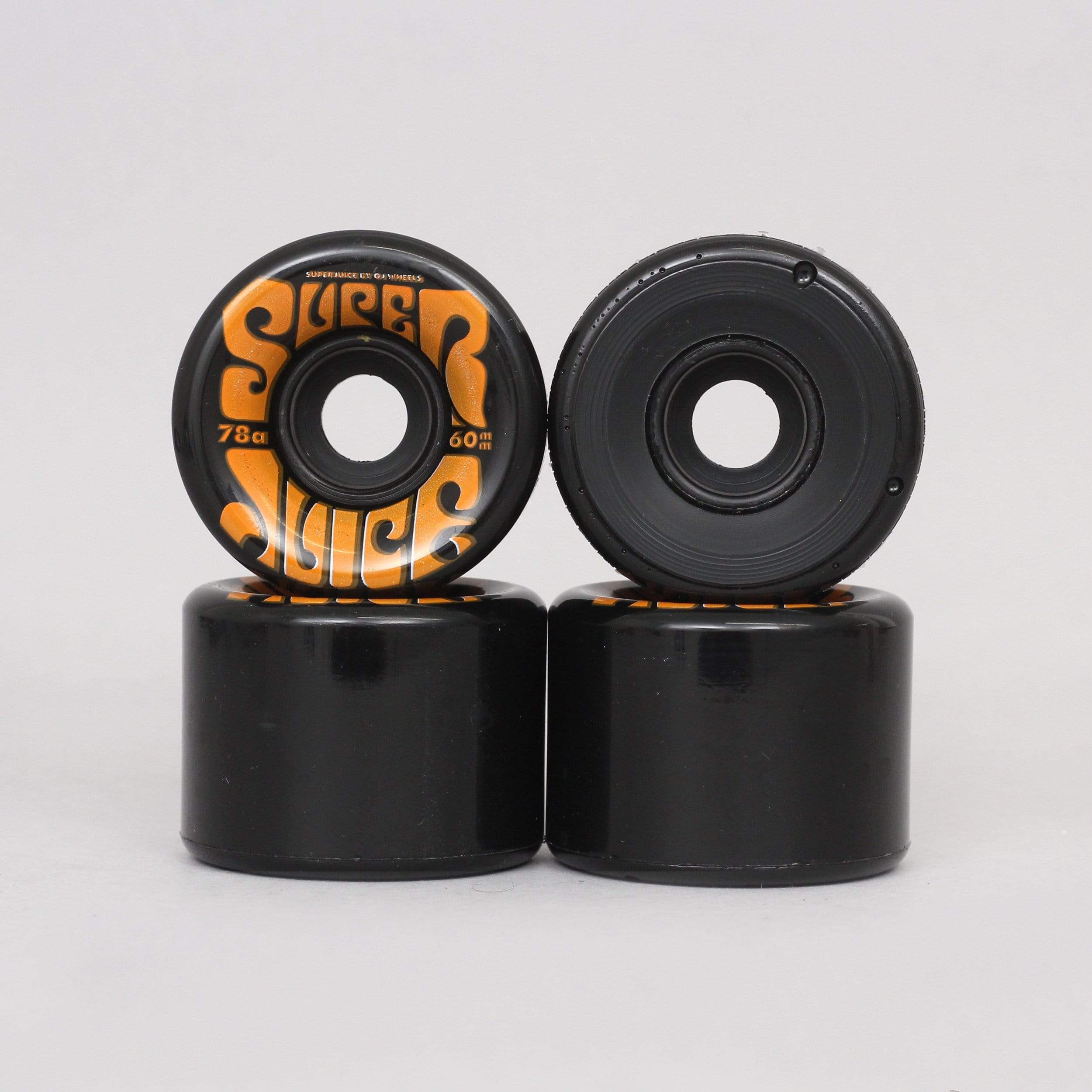 OJ 60mm 78A Super Juice Soft Skateboard Wheels Black – Slam City Skates