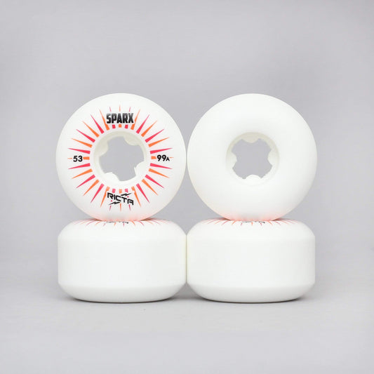 Ricta 53mm 99A Sparx Skateboard Wheels White / Red