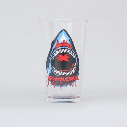 Santa Cruz Speed Wheels Shark Pint Glass Clear