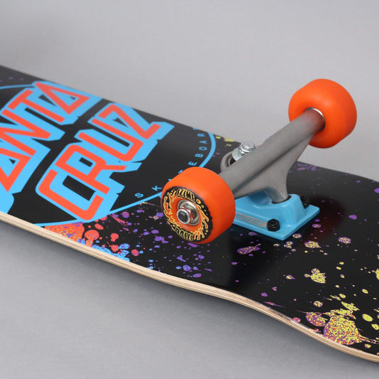 Santa Cruz 8.25 Dot Splatter Complete Skateboard Black / Orange