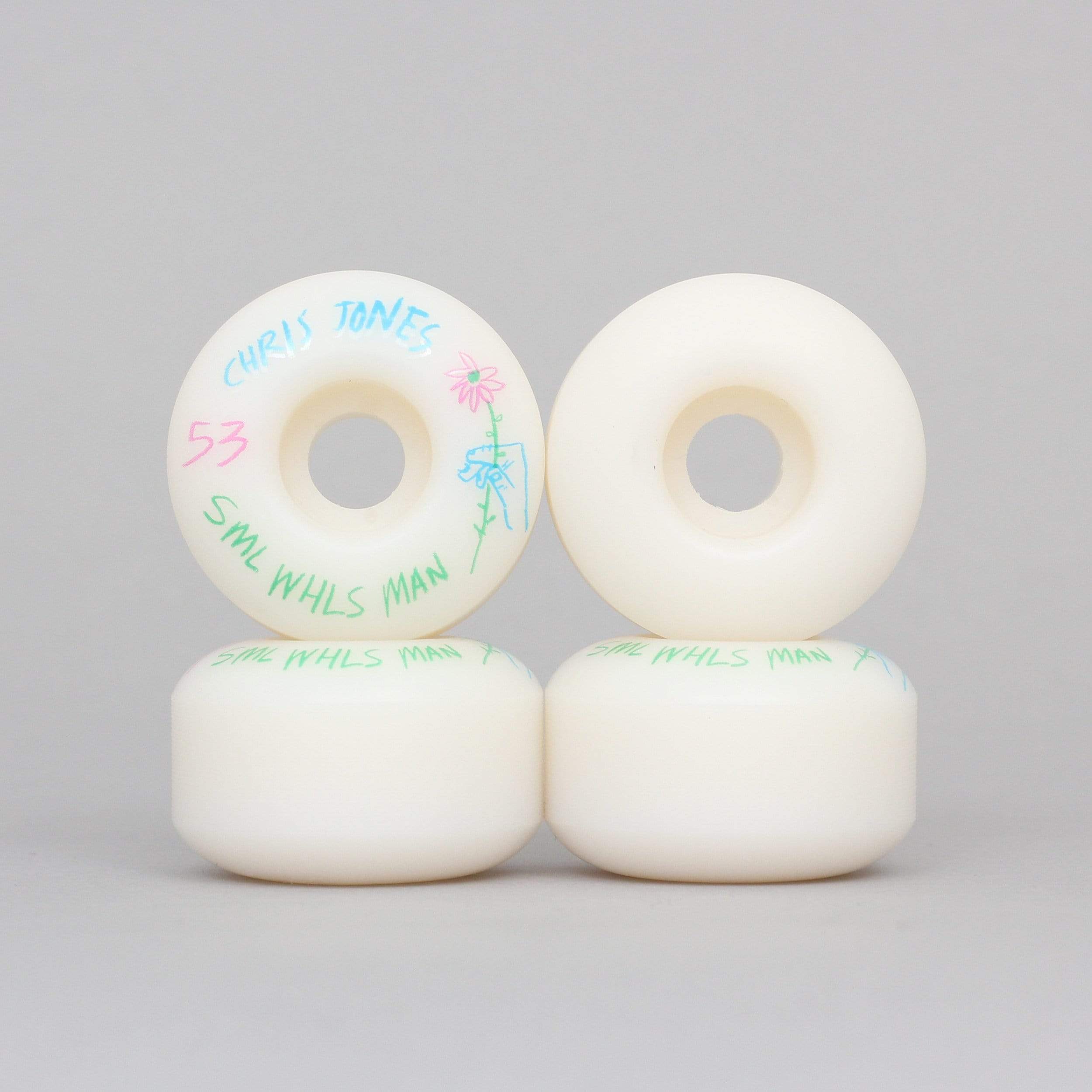 SML 53mm Chris Jones Pencil Pushers OG Wide Skateboard Wheels White ...