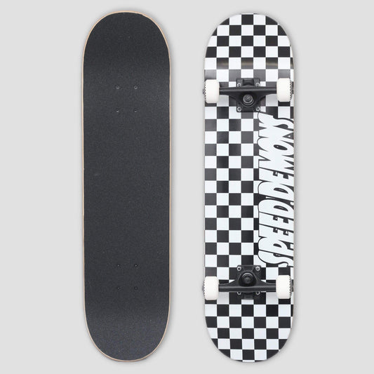 Speed Demons 8 Checkers Complete Skateboard Black / White