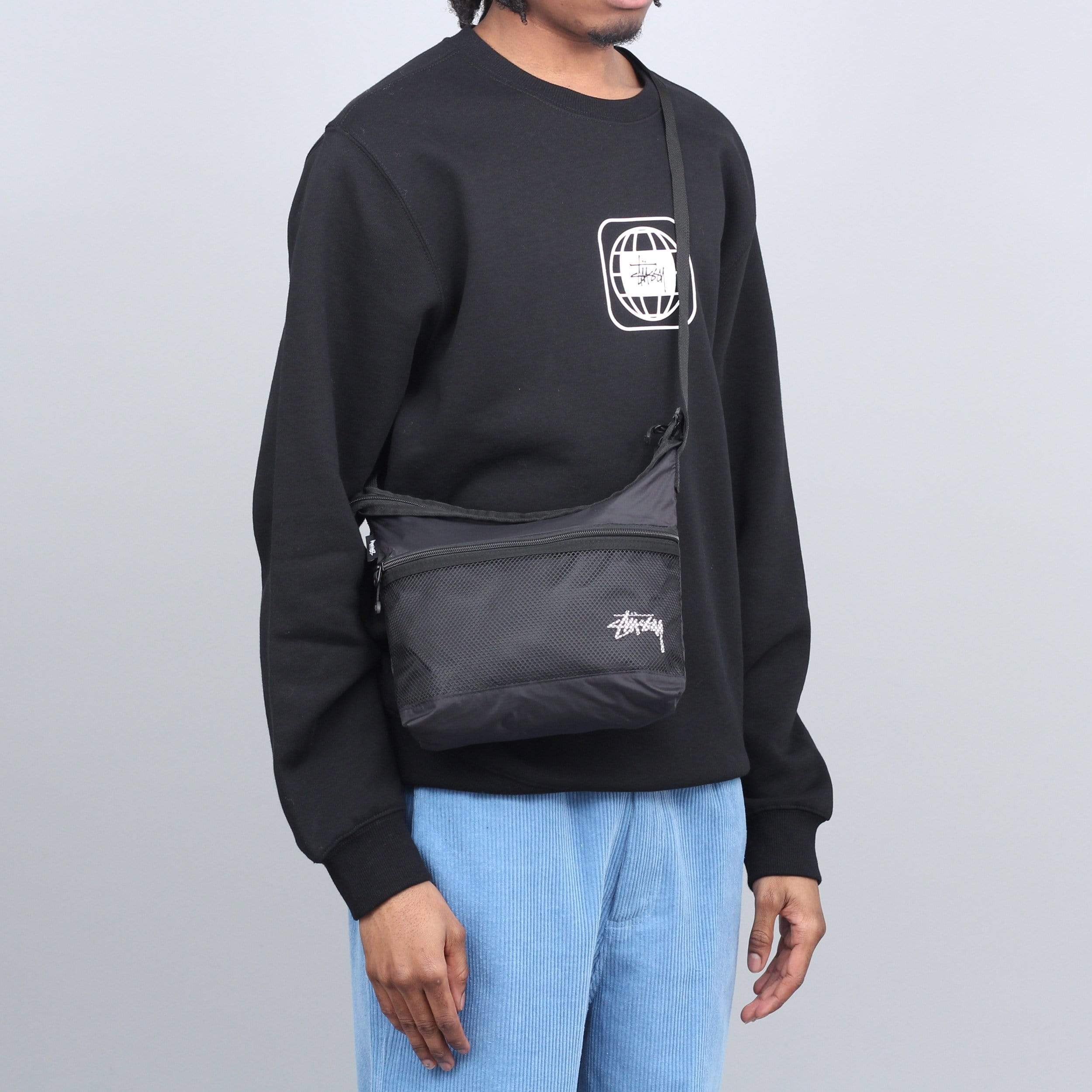 Stussy Light Weight Shoulder Bag Black Slam City Skates