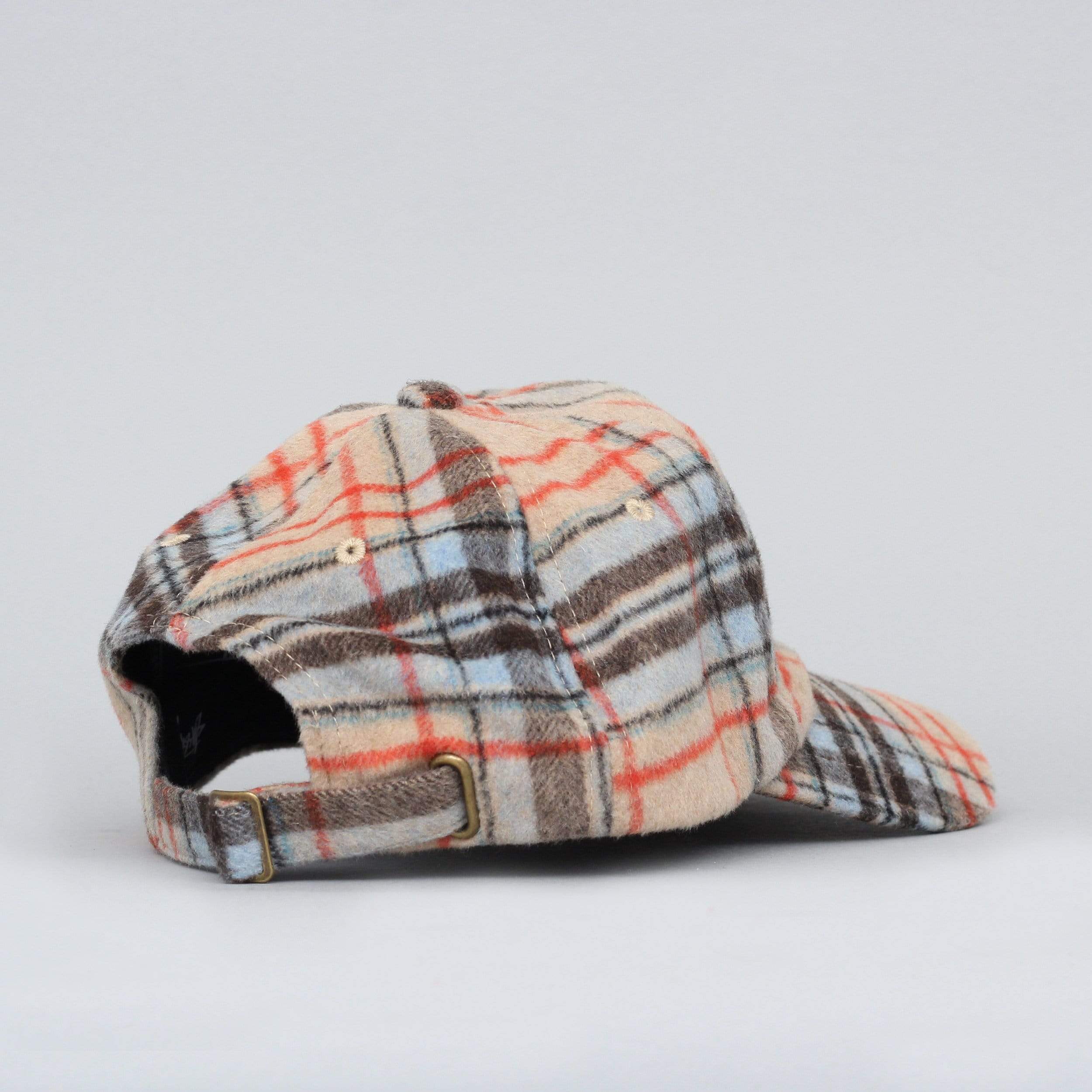 Stussy Big Logo Plaid Low Pro Cap Camel – Slam City Skates