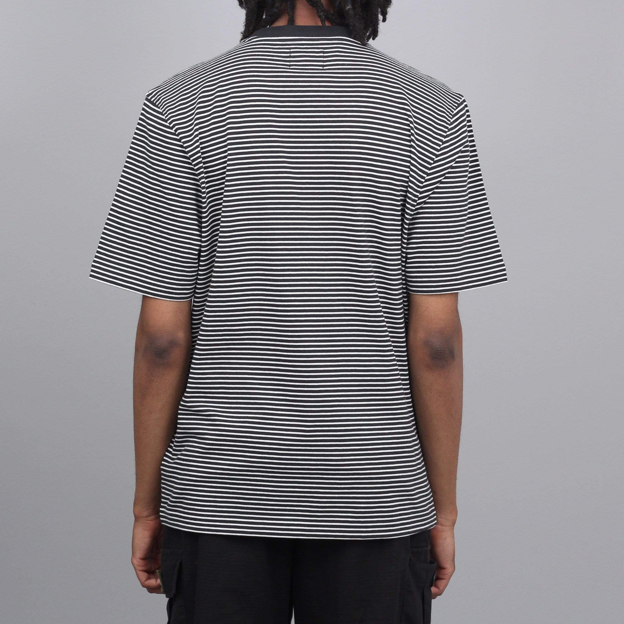 Stussy Mini Stripe Crew T-Shirt Black