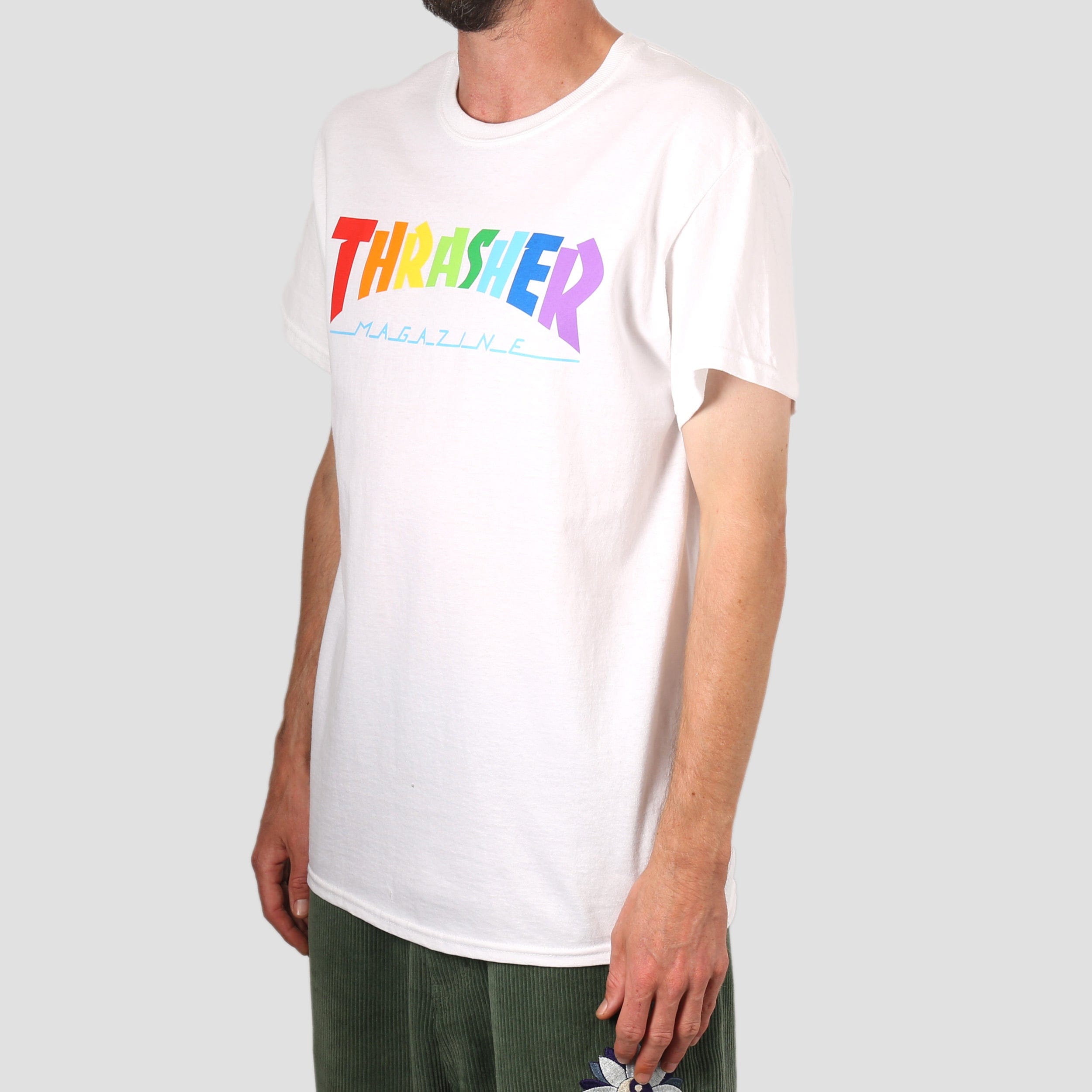 Thrasher Rainbow Mag T-Shirt White – Slam City Skates