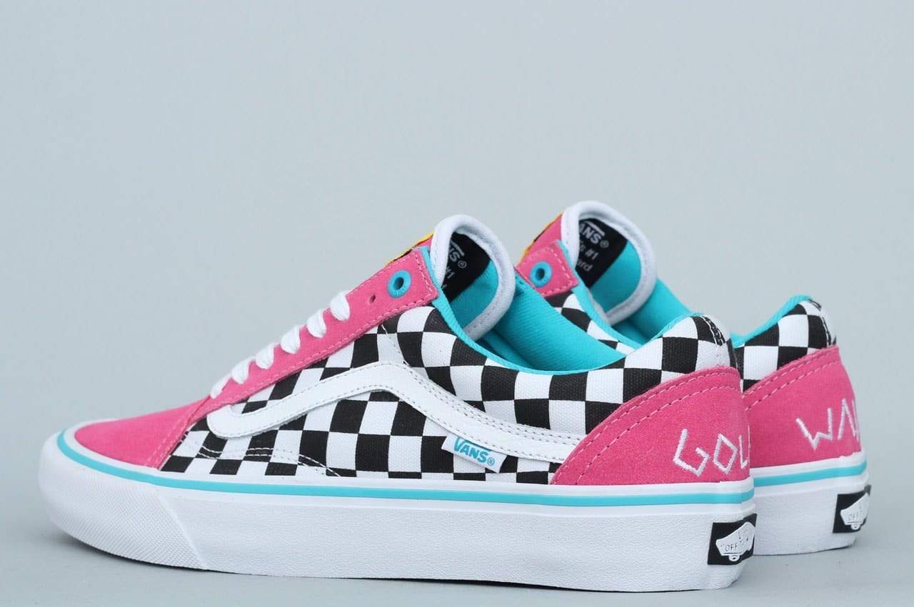 Vans Old Skool Pro Shoes Golf Wang Blue Pink White Slam City