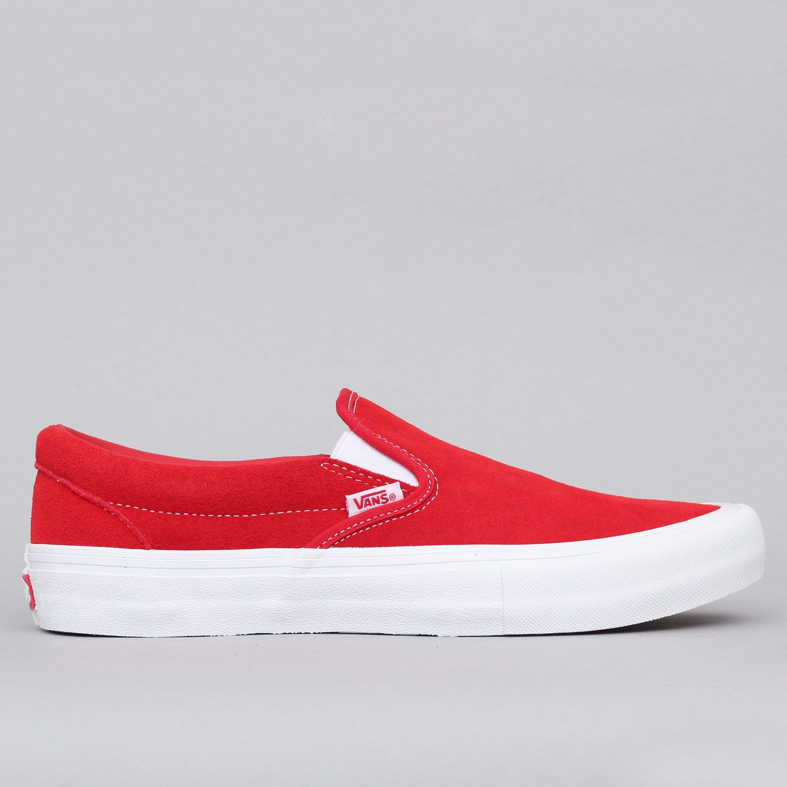 All white vans with red outlet sole